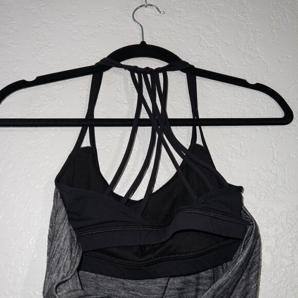 Lululemon Heathered Black Moment To Movement 2-In-1 Tank Top Size 2 - Picture 6 of 8